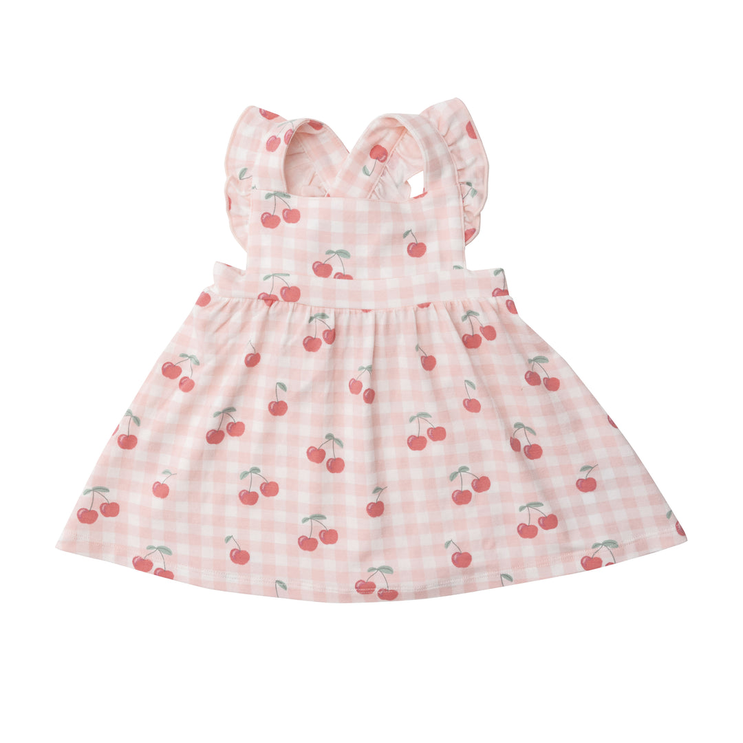 Pinafore Top & Bloomers | Pink Cherry Gingham