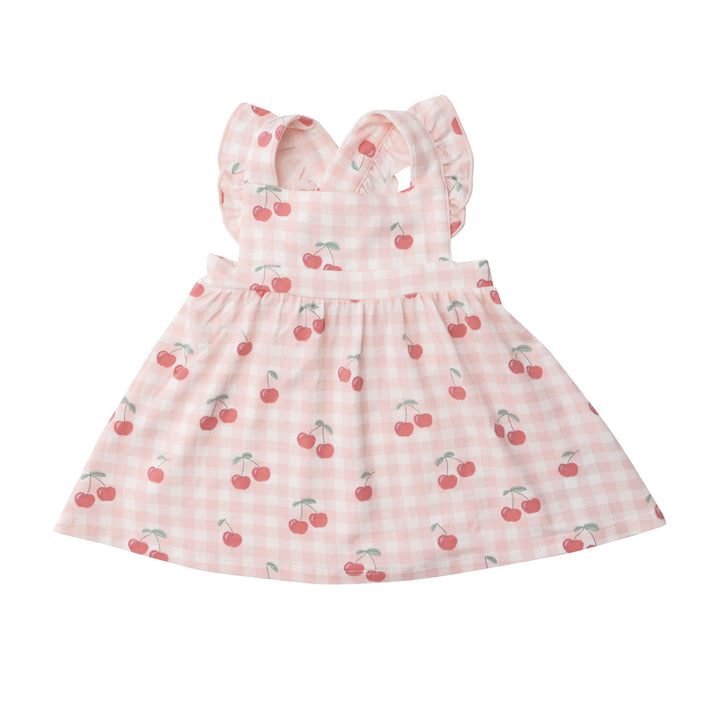 Pinafore Top & Bloomers | Pink Cherry Gingham