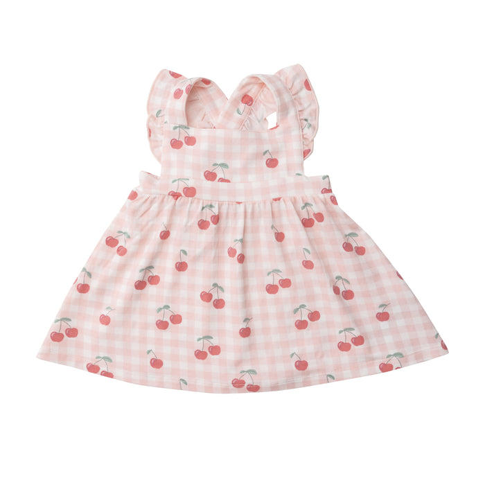 Pinafore Top & Bloomers | Pink Cherry Gingham