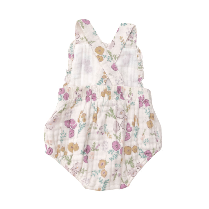 Muslin Ruffle Bib Sunsuit | Dreamy Meadow Floral