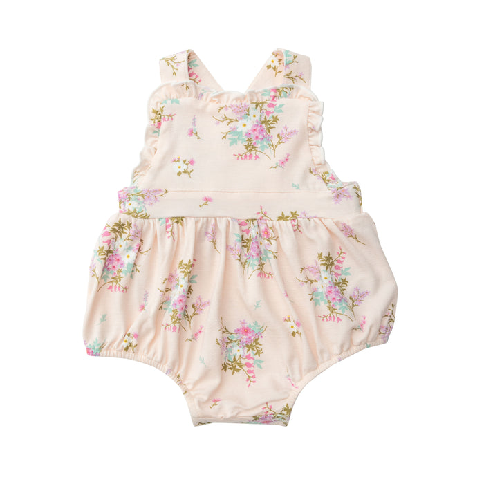 Bamboo Ruffle Bib Sunsuit | Shade Garden Ditsy