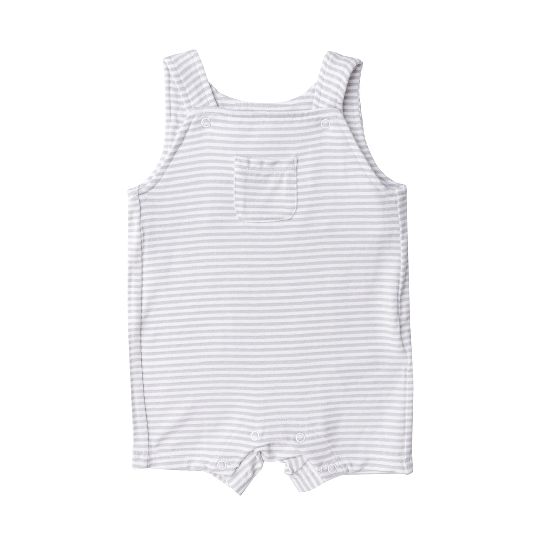 Bamboo Overall Shortie | Grey Stripe