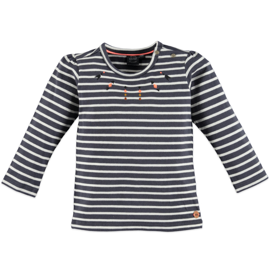 Girls Grey Dove Striped Shirt