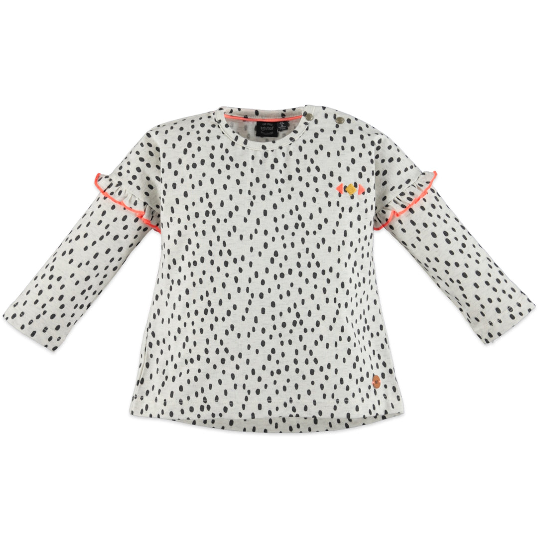 Girls Creme Melee Top with Spots