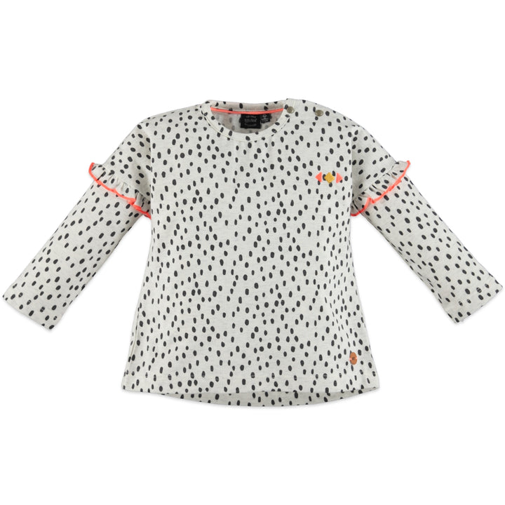 Girls Creme Melee Top with Spots