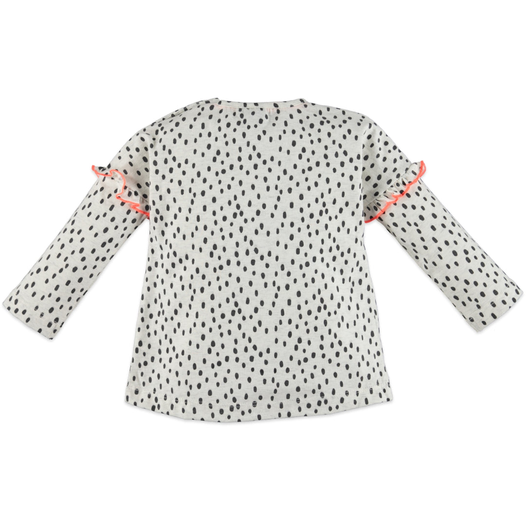 Girls Creme Melee Top with Spots