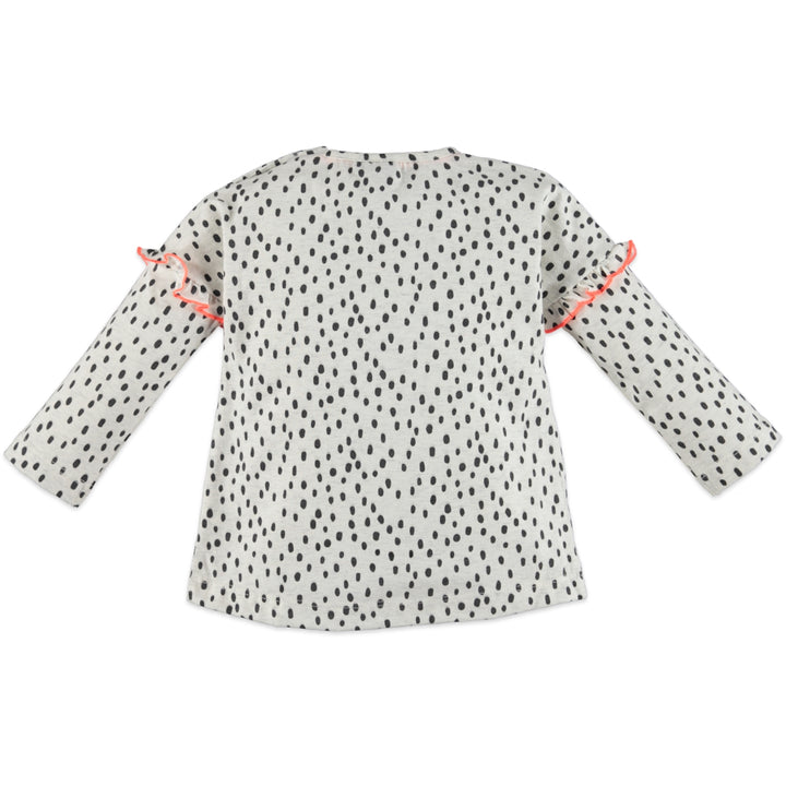 Girls Creme Melee Top with Spots