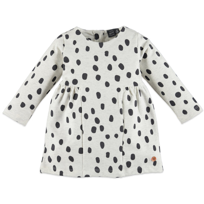 Girls Creme Melee Dress with Spots