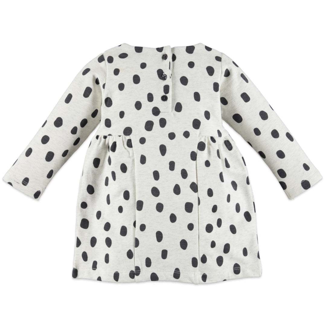 Girls Creme Melee Dress with Spots