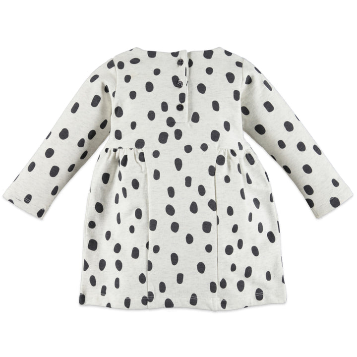 Girls Creme Melee Dress with Spots