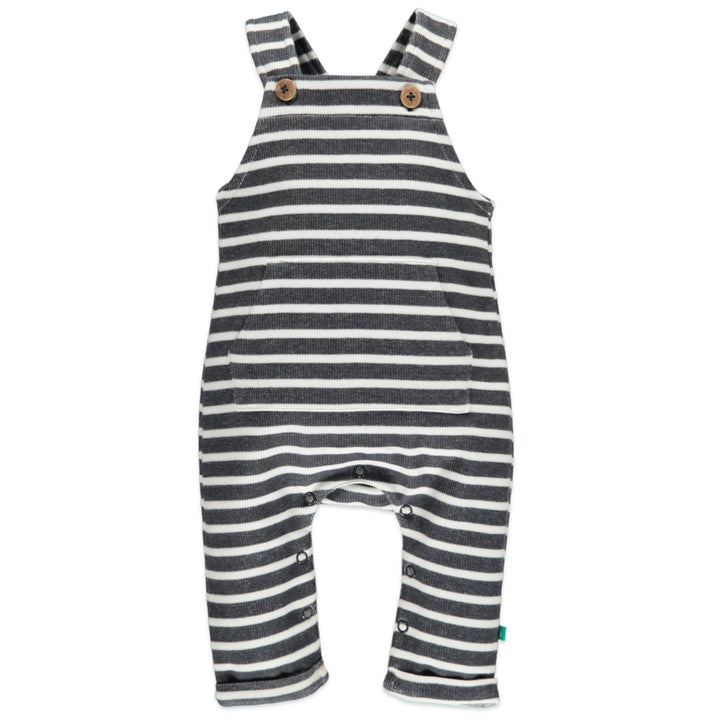 Baby Boy Striped Coverall - Dark Grey