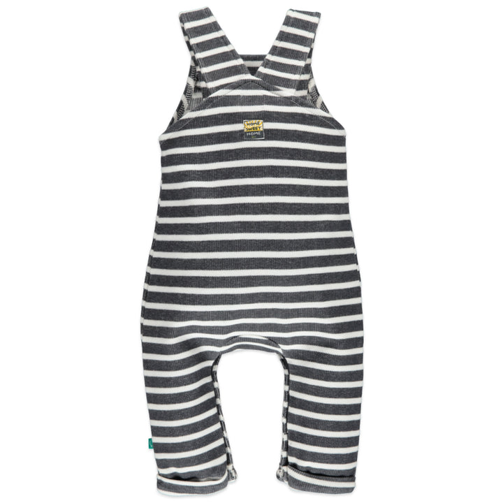 Baby Boy Striped Coverall - Dark Grey