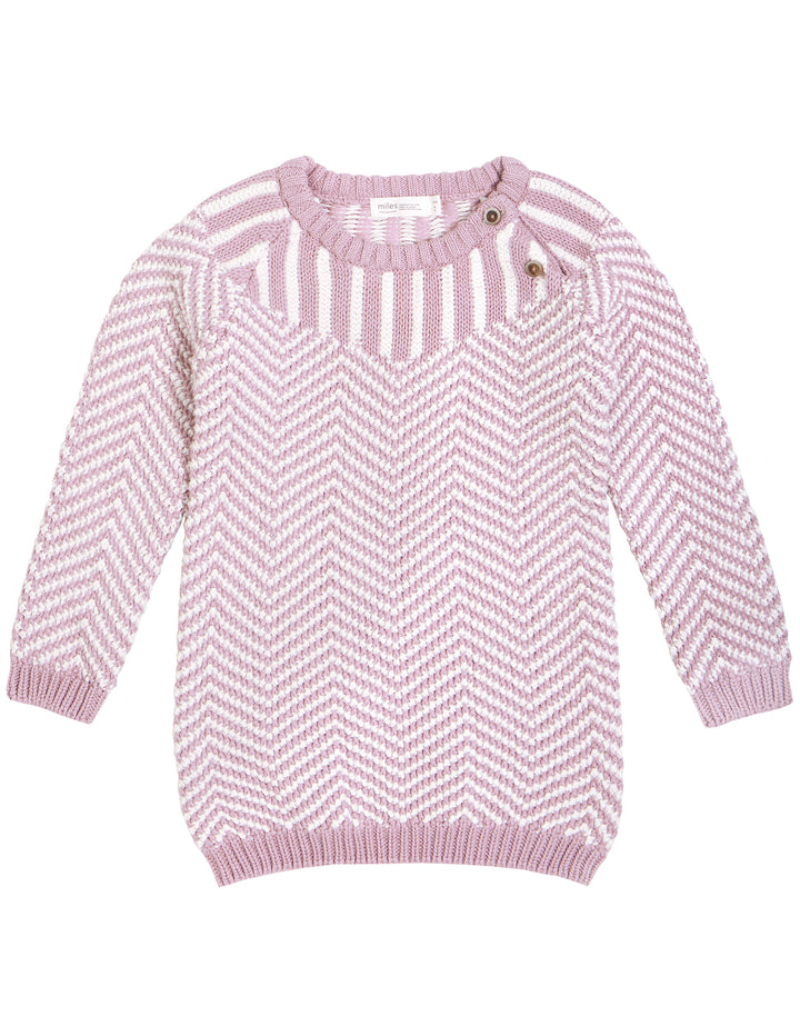 Lavender and White Striped Knit Tunic