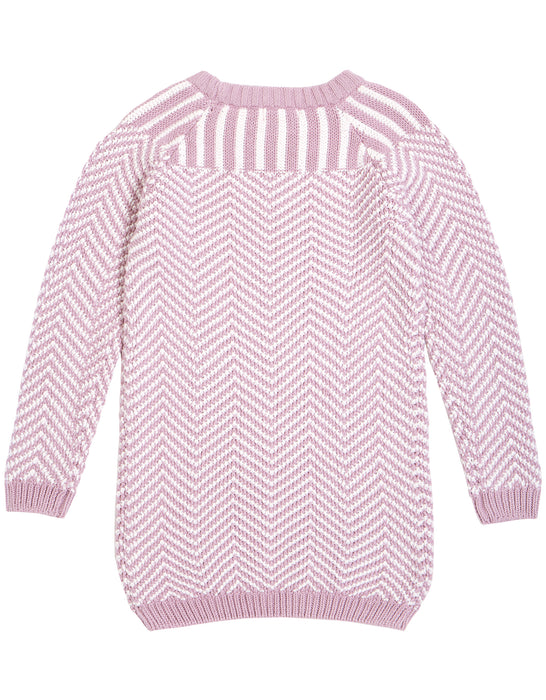 Lavender and White Striped Knit Tunic