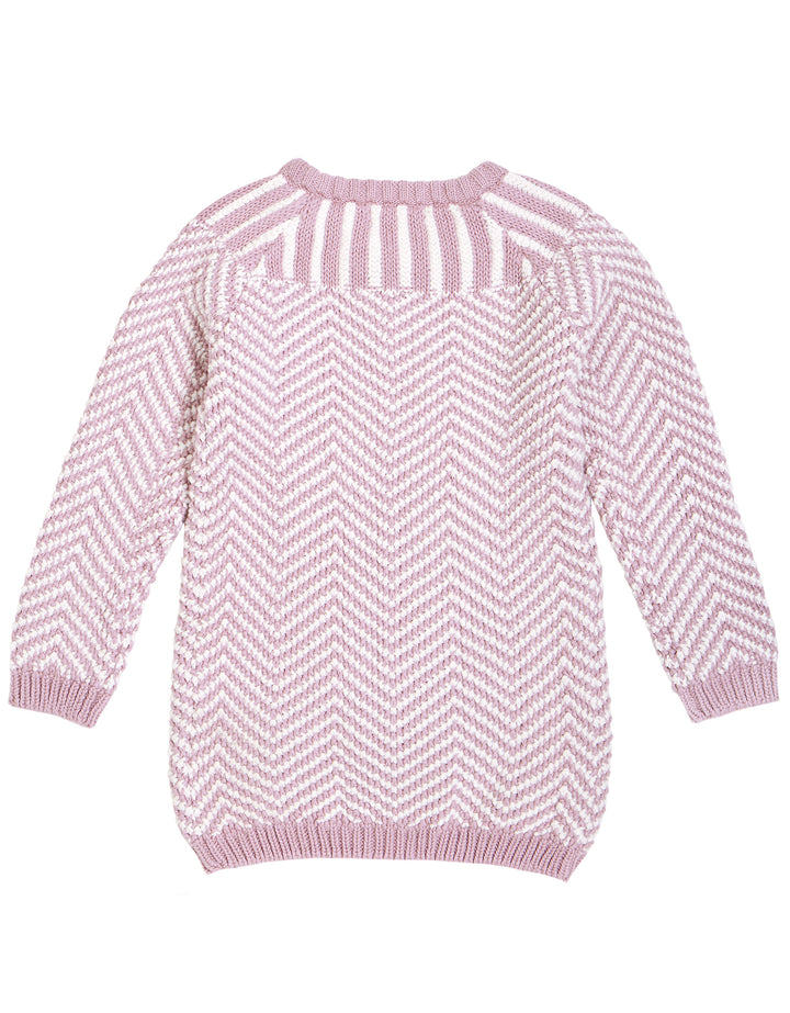 Lavender and White Striped Knit Tunic