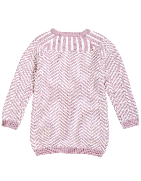 Lavender and White Striped Knit Tunic