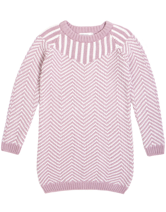Lavender and White Striped Knit Tunic