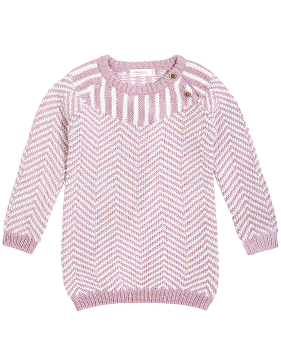 Lavender and White Striped Knit Tunic