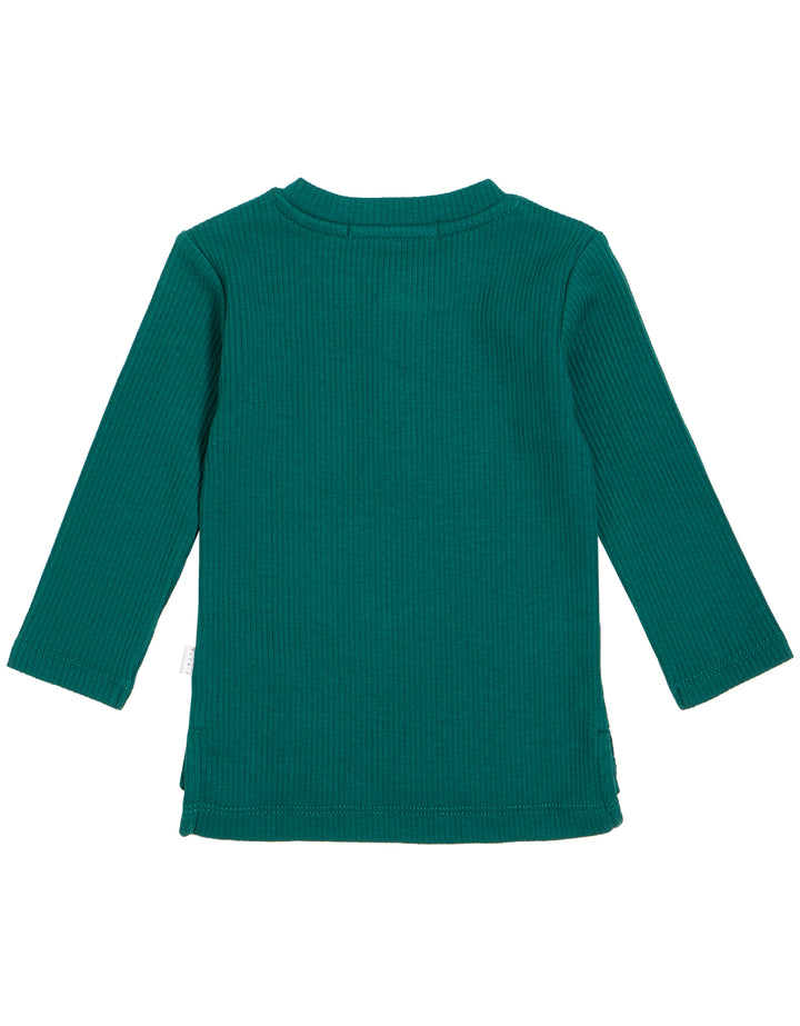 Forest Green Henley Top with Organic Cotton