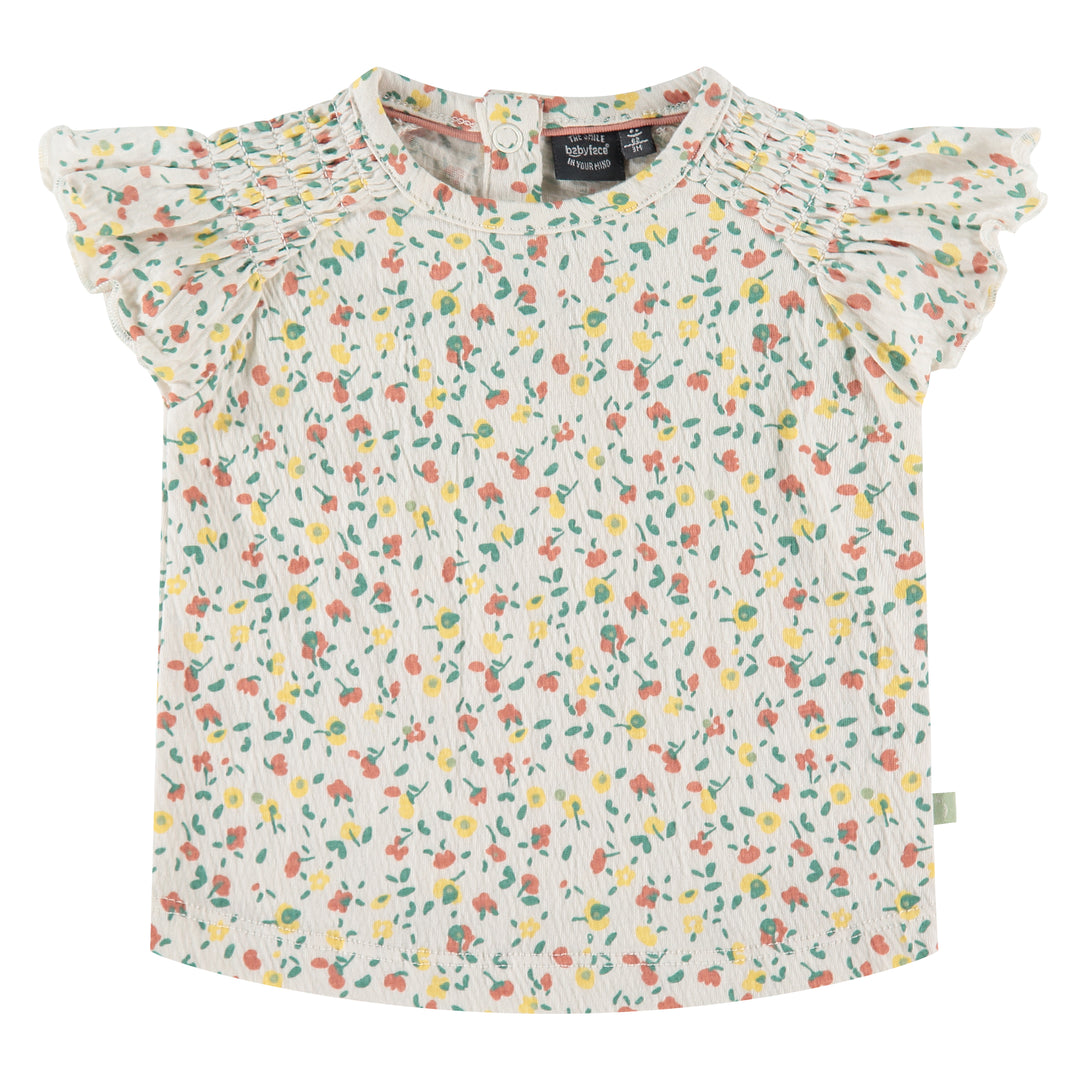 Ivory Floral Short Sleeve Shirt