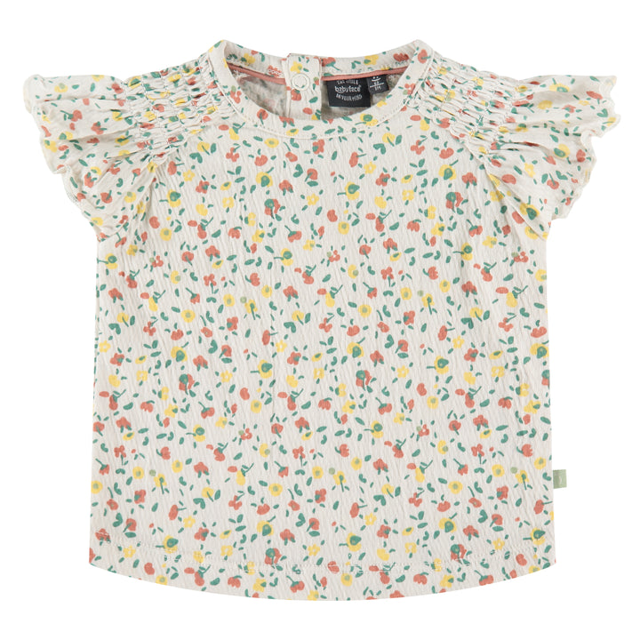 Ivory Floral Short Sleeve Shirt