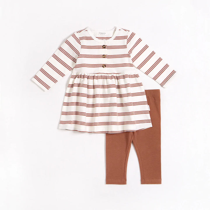 Jersey Dress Set | Red Rock Striped