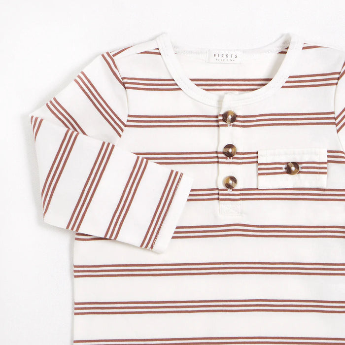 Henley Outfit Set | Red Rock Striped