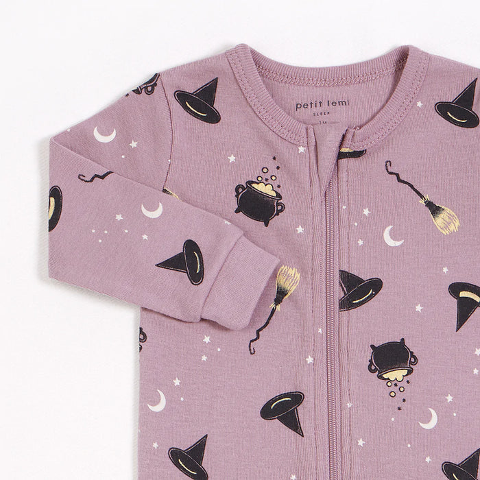 Bewitched Glow in Dark Print on Mauve Sleeper