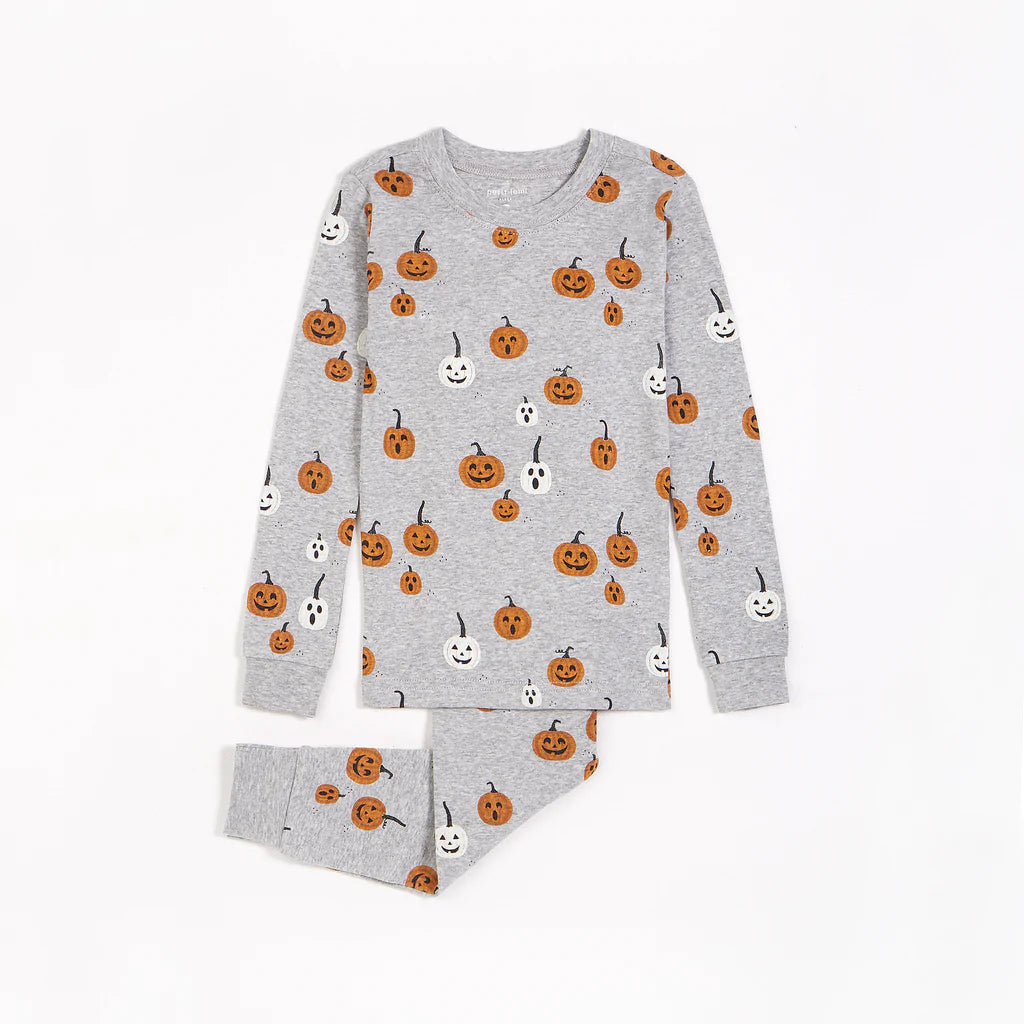 Jack O' Lantern Glow in Dark Print PJ Set