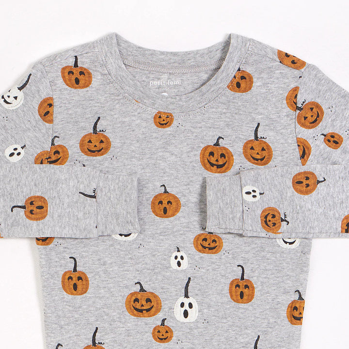 Jack O' Lantern Glow in Dark Print PJ Set