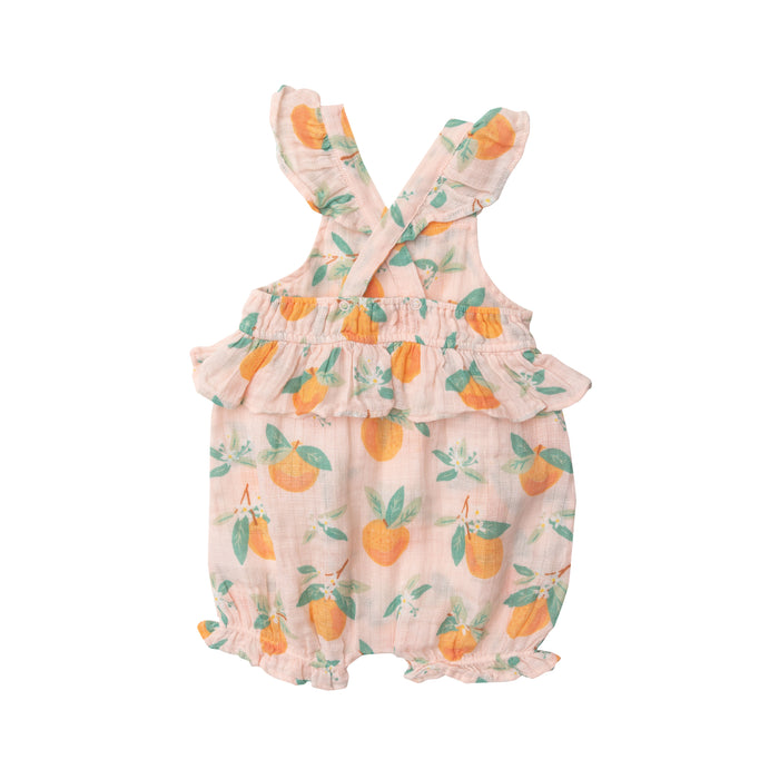 Muslin Shortie Peplum Sunsuit | Orange Blossom