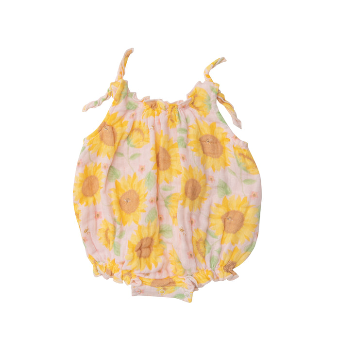 Tie Shoulder Bubble | Pink Sunflowers