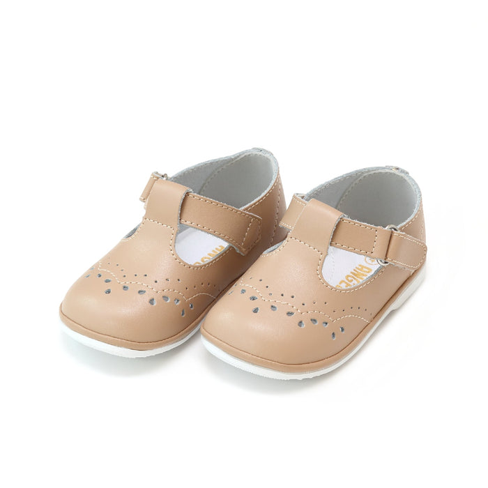Baby/Toddler Latte Birdie Leather T-Strap Mary Jane (2945)