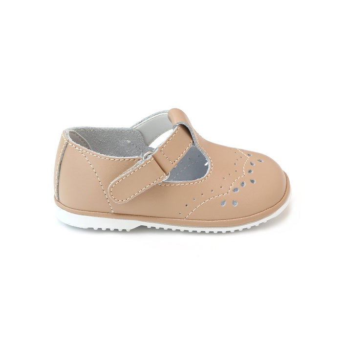 Baby/Toddler Latte Birdie Leather T-Strap Mary Jane (2945)