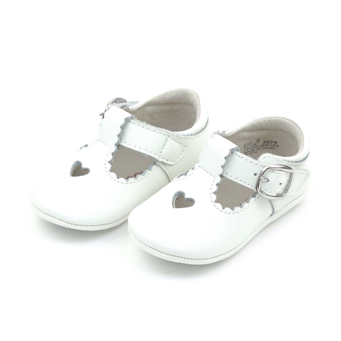 Infant White Rosalie Heart Crib Mary Jane (3528)