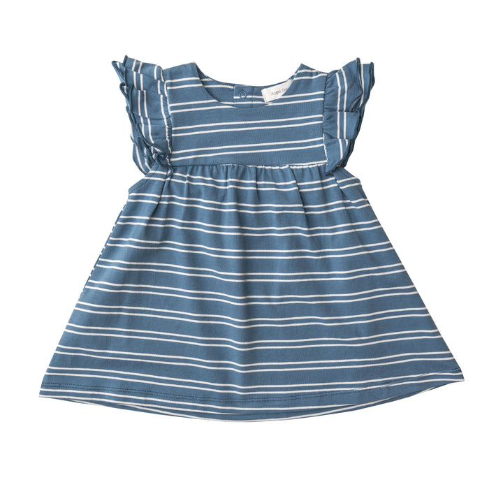 Organic Cotton Dress | Blue Seashore Stripe
