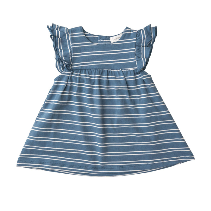 Organic Cotton Dress | Blue Seashore Stripe