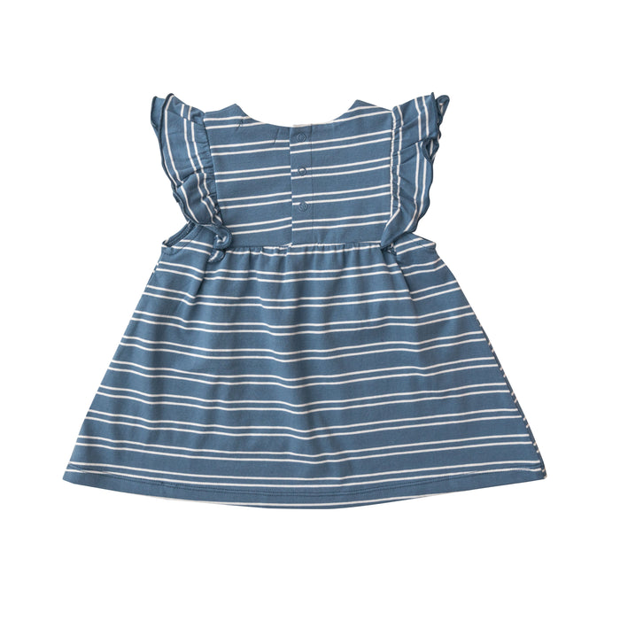 Organic Cotton Dress | Blue Seashore Stripe