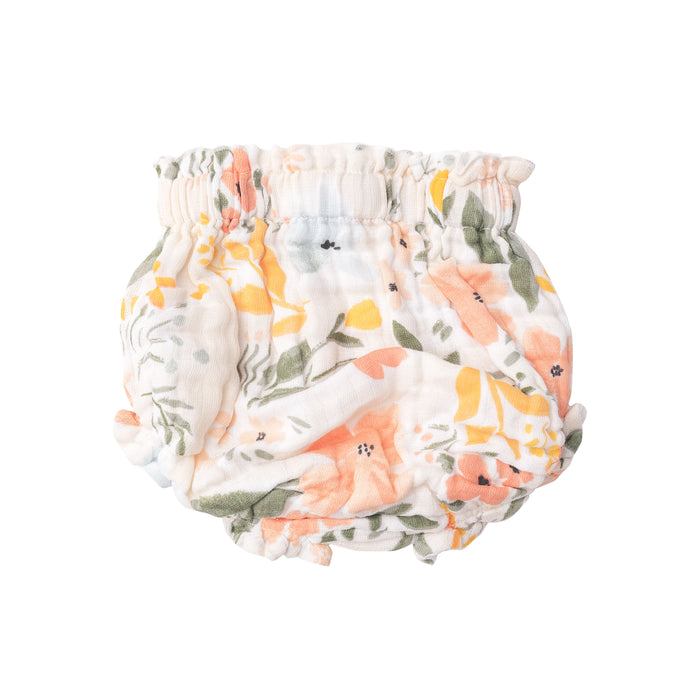 Muslin Pinafore Top & High Waisted Diaper Cover | Pretty Garden