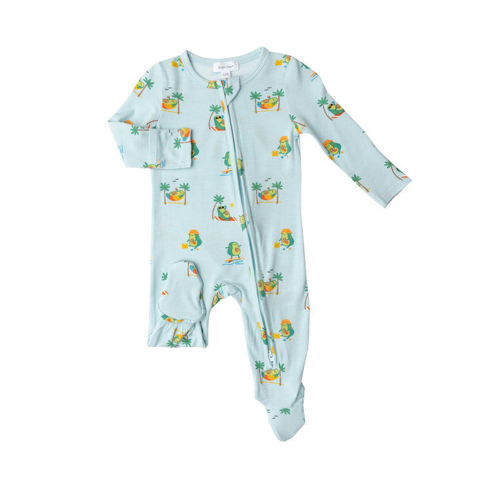 Bamboo Zipper Footie | Beach Avocados