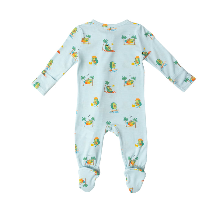 Bamboo Zipper Footie | Beach Avocados