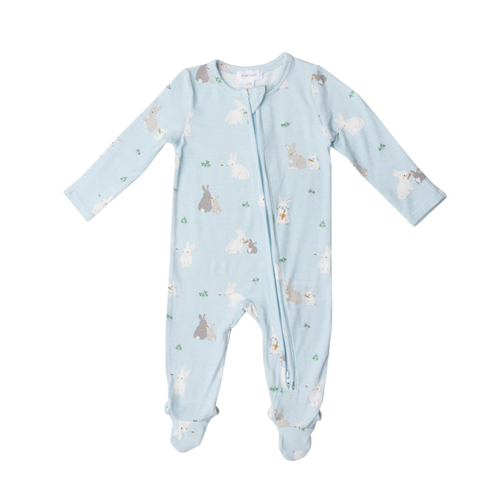 Bamboo Zipper Footie | Blue Bunny