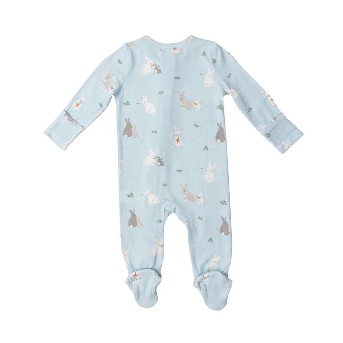 Bamboo Zipper Footie | Blue Bunny