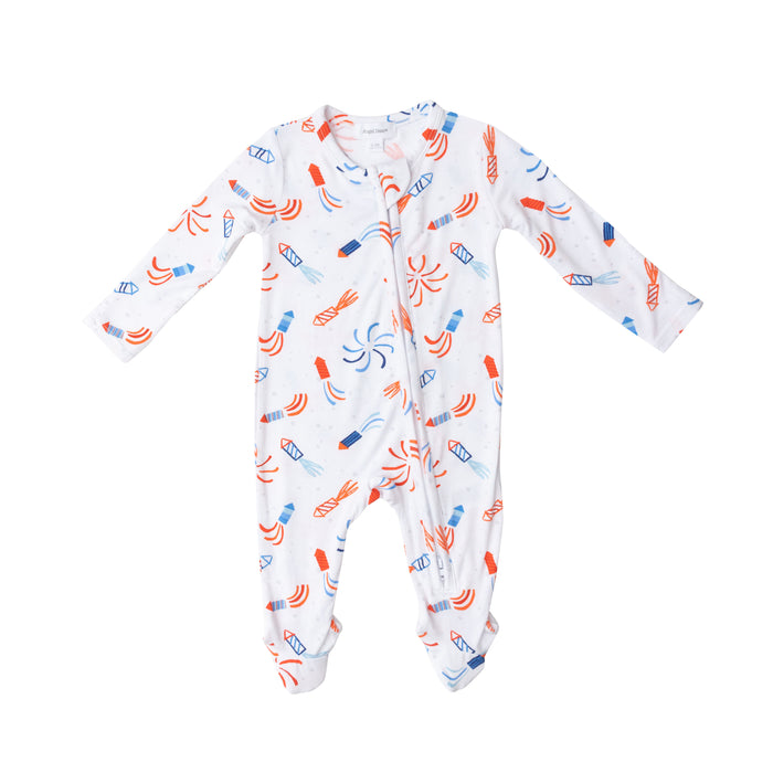 Bamboo Zipper Footie | Firecracker