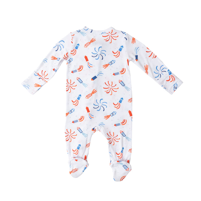 Bamboo Zipper Footie | Firecracker