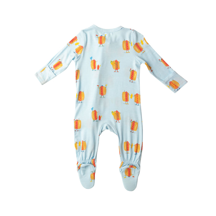 Bamboo Zipper Footie | Hotdogs