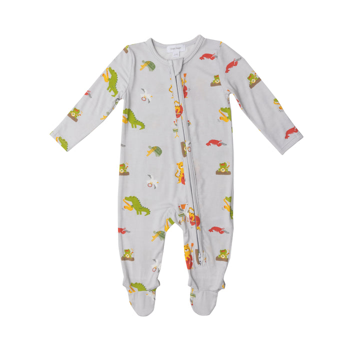 Bamboo Zipper Footie | Jazz Animals