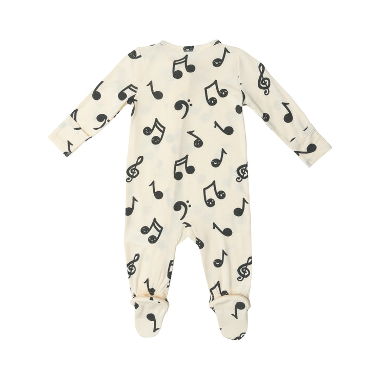 Bamboo Zipper Footie | Music Notes