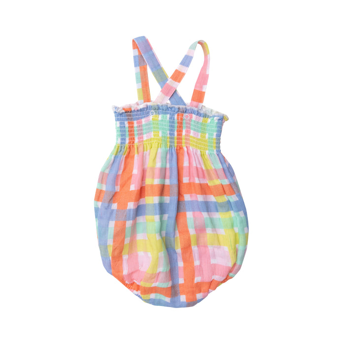 Smocked Sunsuit | Multicolored Plaid