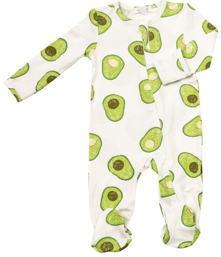 Avocado Zipper Footie